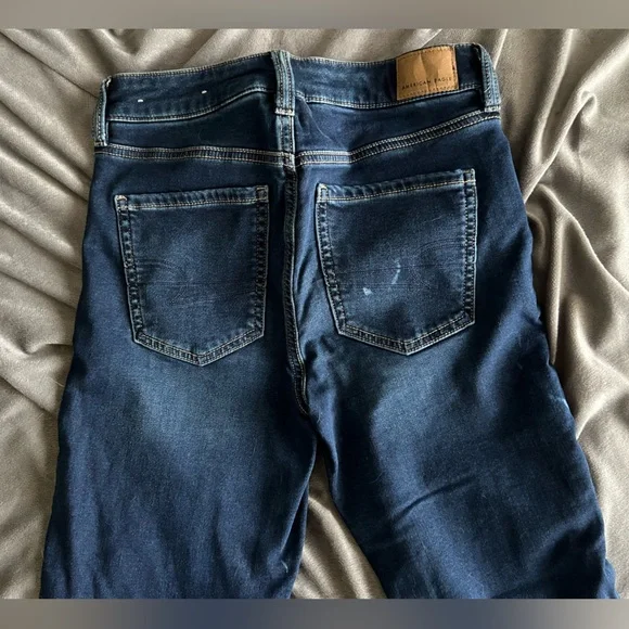 American Eagle Outfitters Dark Blue Women's Skinny Jeans - Picture 4 of 9